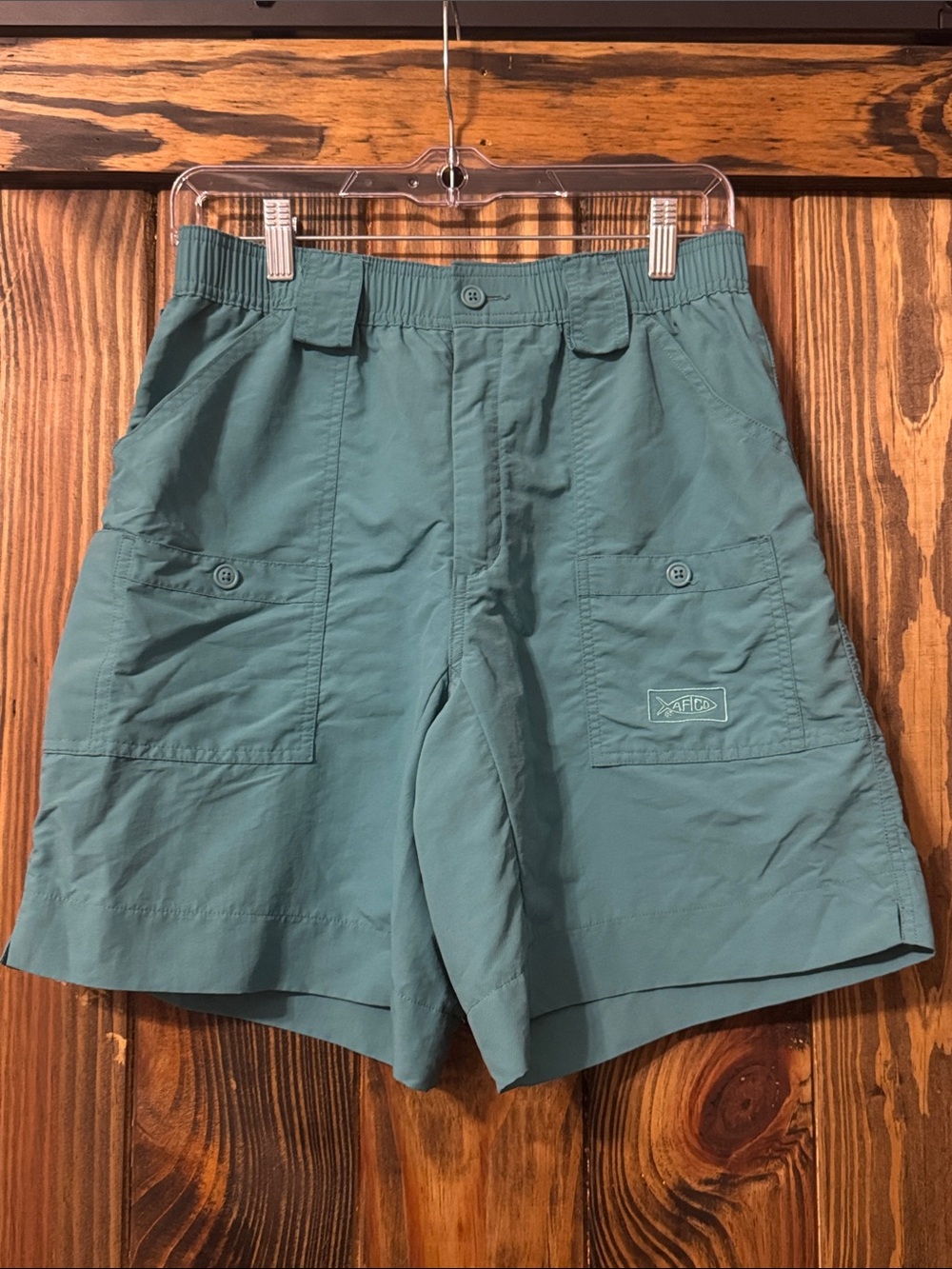 AFTCO The Original Fishing Shorts size 32 Teal Green Men's